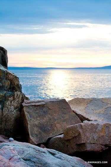 ROCKS AT OTTER CLIFF SUNRISE ACADIA MAINE VERTICAL COLOR - Limited Edition of 100 thumb