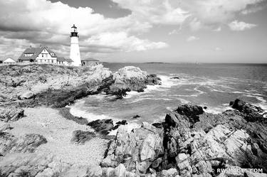 PORTLAND HEAD LIGHT PORTLAND MAINE BLACK AND WHITE - Limited Edition of 100 thumb