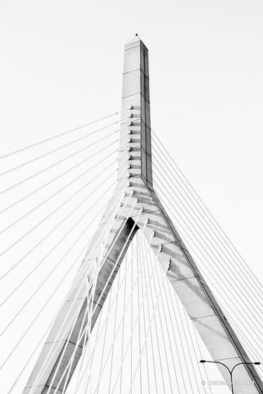 ZAKIM BRIDGE BOSTON BLACK AND WHITE VERTICAL - Limited Edition of 100 thumb