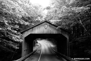 NATIONAL PARK SERVICE COVERED BRIDGE SLEEPING BEAR DUNES MICHIGAN BLACK AND WHITE - Limited Edition of 100 thumb