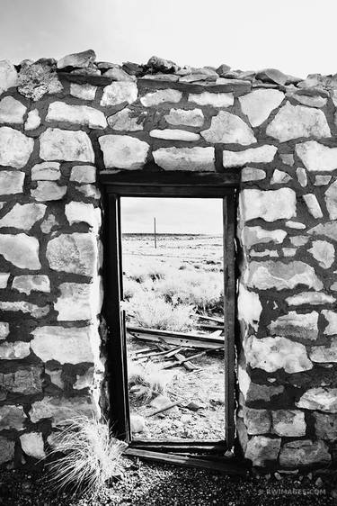 DOOR TO THE DESERT ROUTE 66 ARIZONA BLACK AND WHITE VERTICAL - Limited Edition of 100 thumb