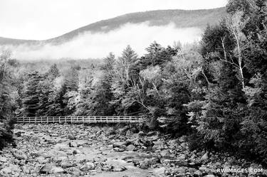 BRIDGE MOUNTAIN RIVER NEAR KANCAMAGUS HIGHWAY WHITE MOUNTAINS NEW HAMPSHIRE BLACK AND WHITE - Limited Edition of 100 thumb