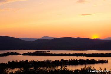 SUNSET FROM PILOT KNOB LAKE GEORGE ADIRONDACK MOUNTAINS COLOR - Limited Edition of 100 thumb