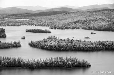 BLUE MOUNTAIN LAKE FROM CASTLE ROCK ADIRONDACK MOUNTAINS BLACK AND WHITE LANDSCAPE - Limited Edition of 100 thumb