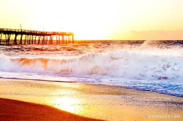 FRISCO PIER ATLANTIC OCEAN BEACH SUNRISE CAPE HATTERAS ISLAND OUTER BANKS NORTH CAROLINA - Limited Edition of 100 thumb