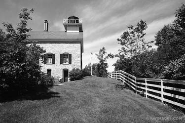POTTAWATOMIE LIGHTHOUSE ROCK ISLAND STATE PARK DOOR COUNTY WISCONSIN BLACK AND WHITE - Limited Edition of 100 thumb
