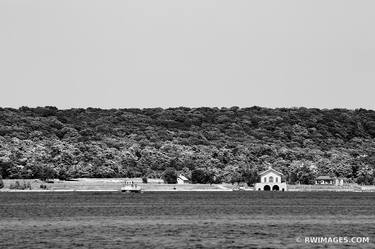 KARFI AND BOATHOUSE ROCK ISLAND STATE PARK SHORE FROM WASHINGTON ISLAND DOOR COUNTY WISCONSIN BLACK AND WHITE - Limited Edition of 100 thumb
