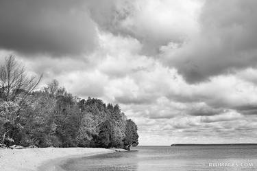ROCK ISLAND BEACH ROCK ISLAND STATE PARK WISCONSIN DOOR COUNTY WISCONSIN BLACK AND WHITE - Limited Edition of 100 thumb