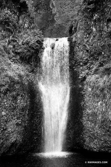 MULTNOMAH FALLS COLUMBIA RIVER GORGE OREGON BLACK AND WHITE VERTICAL - Limited Edition of 100 thumb