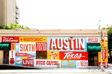 WELCOME TO SIXTH STREET HISTORIC AUSTIN TEXAS SIGN - Limited Edition of 125 thumb