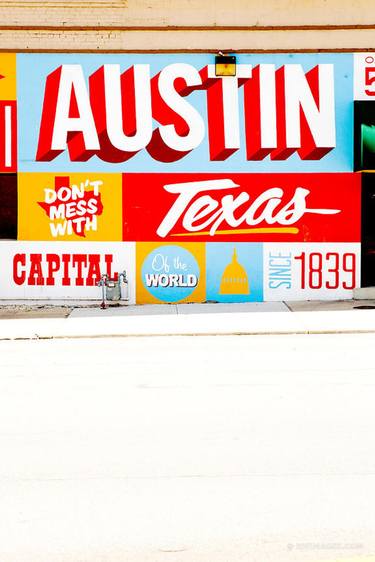 WELCOME TO SIXTH STREET HISTORIC AUSTIN TEXAS SIGN COLOR VERTICAL - Limited Edition of 125 thumb