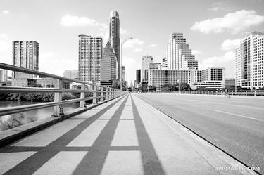 CONGRESS AVENUE BRIDGE DOWNTOWN AUSTIN TEXAS BLACK AND WHITE - Limited Edition of 125 thumb