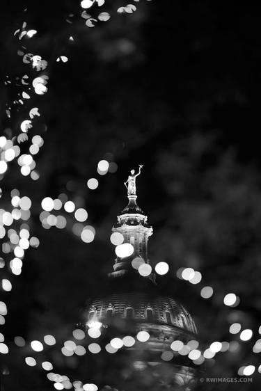 STATE CAPITOL BUILDING AUSTIN TEXAS NIGHT BLACK AND WHITE VERTICAL - Limited Edition of 125 thumb