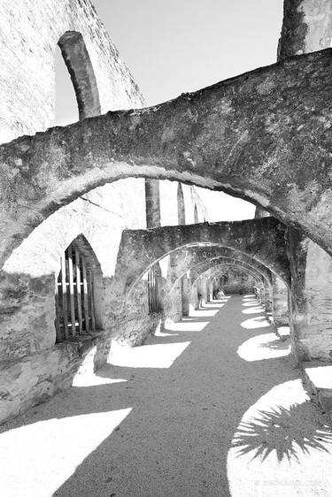 MISSION SAN JOSE SAN ANTONIO TEXAS BLACK AND WHITE VERTICAL - Limited Edition of 125 thumb