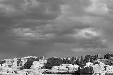 CHESLER PARK TRAIL NEEDLES DISTRICT STORMY SKIES CANYONLANDS NATIONAL PARK UTAH BLACK AND WHITE - Limited Edition of 125 thumb
