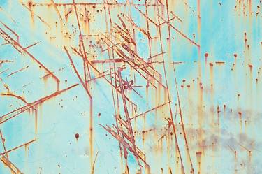 RUSTY OLD TRAIN FREIGHT CAR WALL RANDOLPH VERMONT COLOR ABSTRACT - Limited Edition of 125 thumb