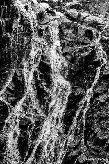 MYRTLE FALLS WATERFALL MOUNT RAINIER NATIONAL PARK WASHINGTON BLACK AND WHITE VERTICAL - Limited Edition of 125 thumb