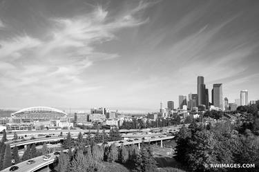 DOWNTOWN SEATTLE SKYLINE SEATTLE WASHINGTON BLACK AND WHITE - Limited Edition of 125 thumb
