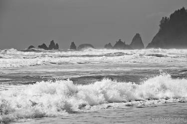 PACIFIC OCEAN RIALTO BEACH OLYMPIC NATIONAL PARK BLACK AND WHITE - Limited Edition of 125 thumb