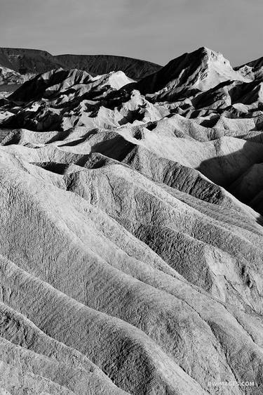 ZABRISKIE POINT BADLANDS DEATH VALLEY CALIFORNIA AMERICAN SOUTHWEST DESERT BLACK AND WHITE VERTICAL LANDSCAPE - Limited Edition of 125 thumb