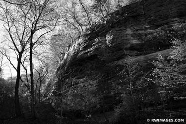 STARVED ROCK STATE PARK ILLINOIS MIDWESTERN LANDSCAPE BLACK AND WHITE - Limited Edition of 125 thumb