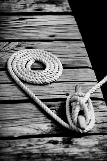 MARINE SAILING ROPE LONG ISLAND NEW YORK BLACK AND WHITE VERTICAL - Extra Large Fine Art Baryta Print - Limited Edition of 25 thumb