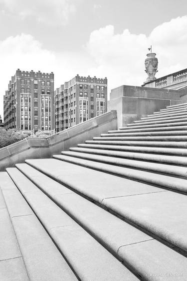 INDIANA WORLD WAR MEMORIAL STEPS INDIANAPOLIS INDIANA BLACK AND WHITE - Limited Edition of 100 thumb