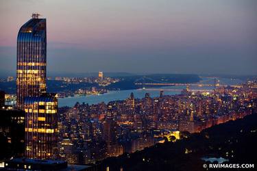 CENTRAL PARK MANHATTAN NEW YORK CITY AERIAL NIGHT VIEW COLOR thumb