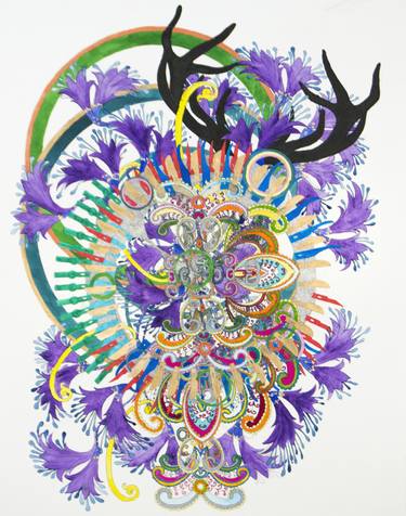 Print of Abstract Floral Drawings by Vera Fonseka