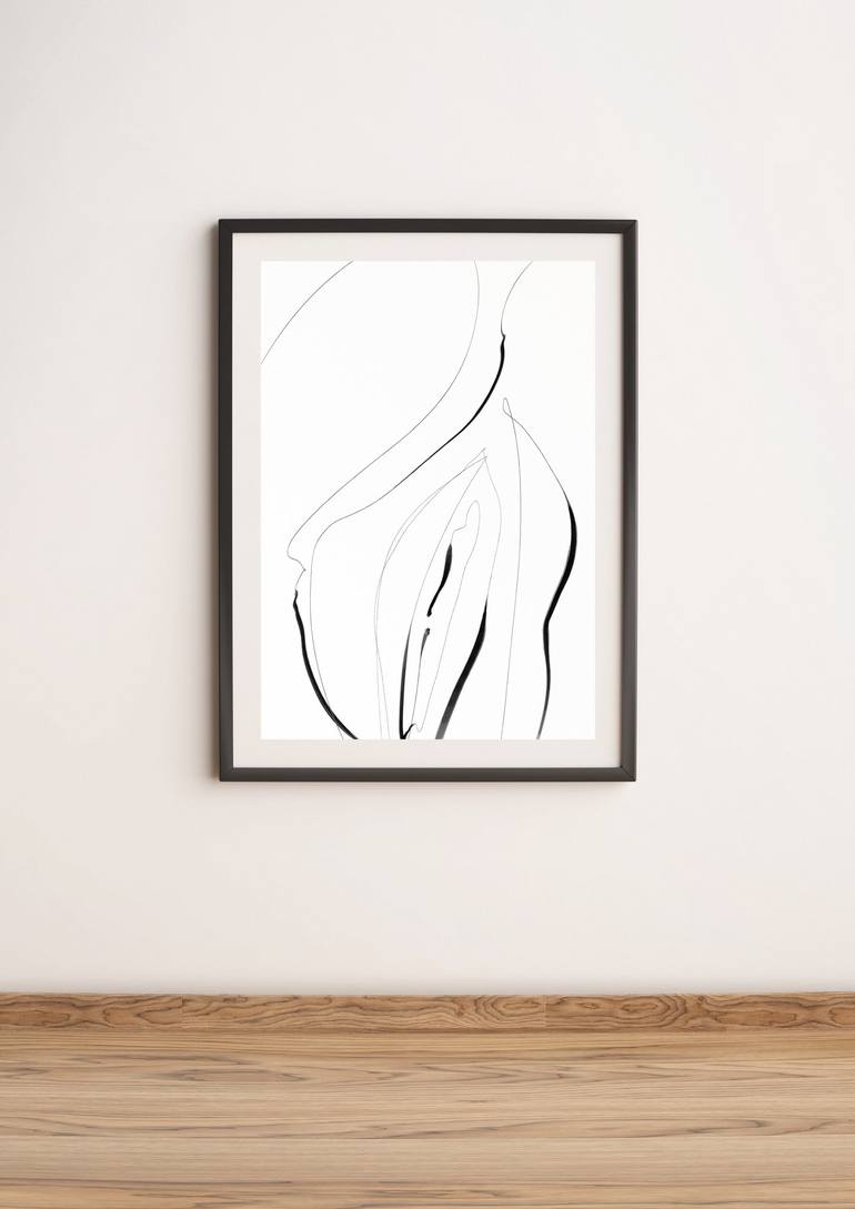 Original Abstract Nude Drawing by Orestis Ilias