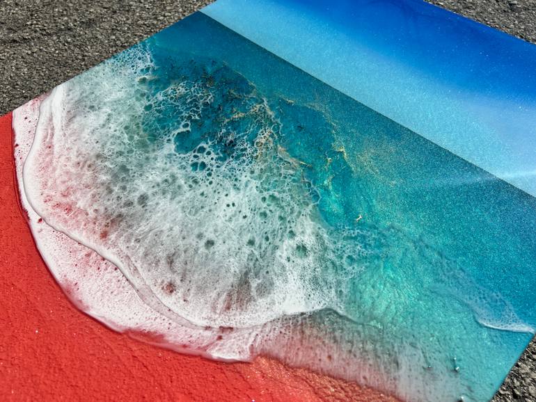 Original Abstract Beach Painting by Ana Hefco