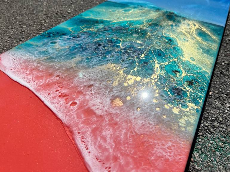 Original Conceptual Beach Painting by Ana Hefco