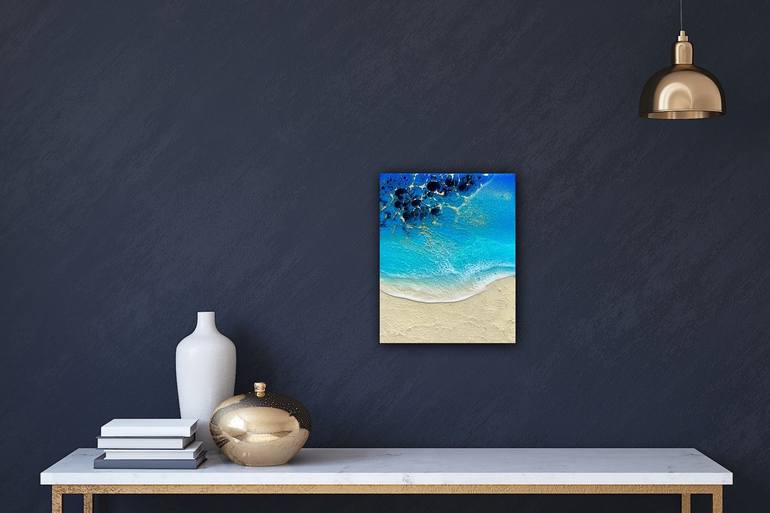 Original Abstract Beach Painting by Ana Hefco