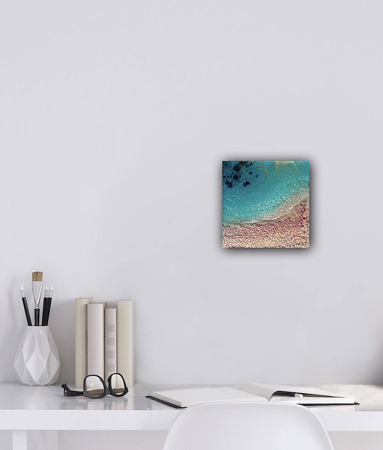 Original Abstract Beach Painting by Ana Hefco