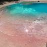 Pink sand beach painting - aerial ocean painting