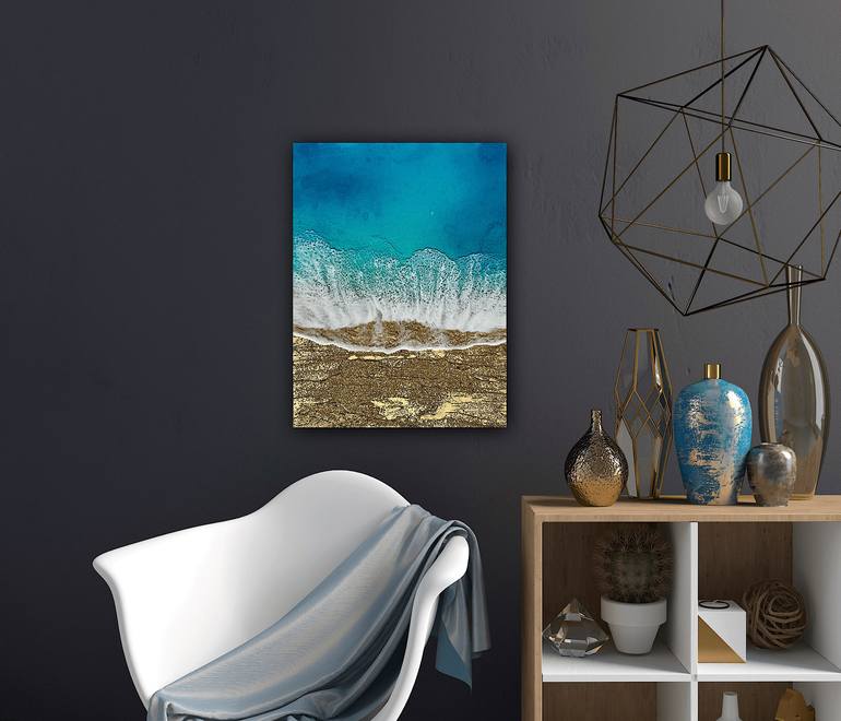 Original Abstract Seascape Painting by Ana Hefco