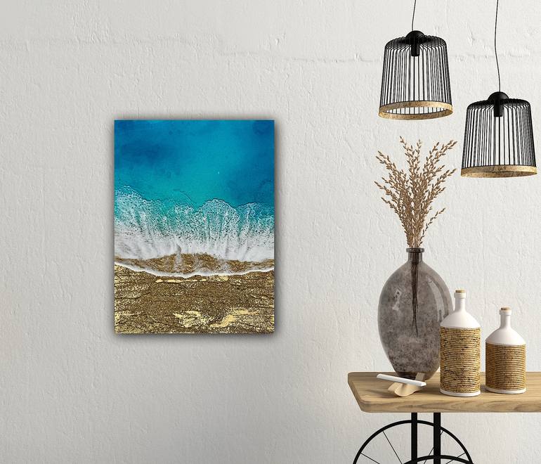 Original Abstract Seascape Painting by Ana Hefco