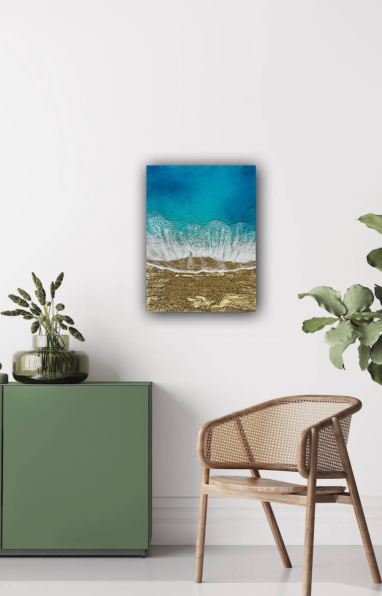 Original Abstract Seascape Painting by Ana Hefco