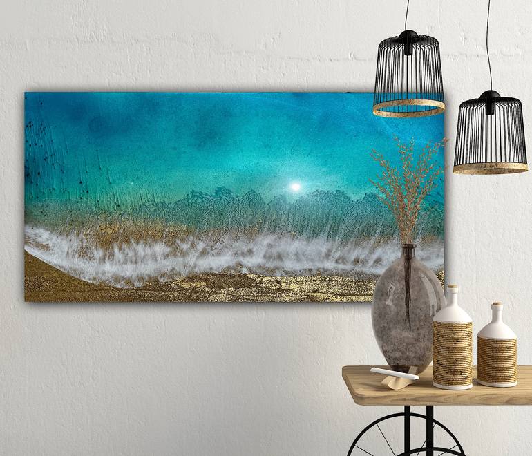 Original Abstract Water Painting by Ana Hefco