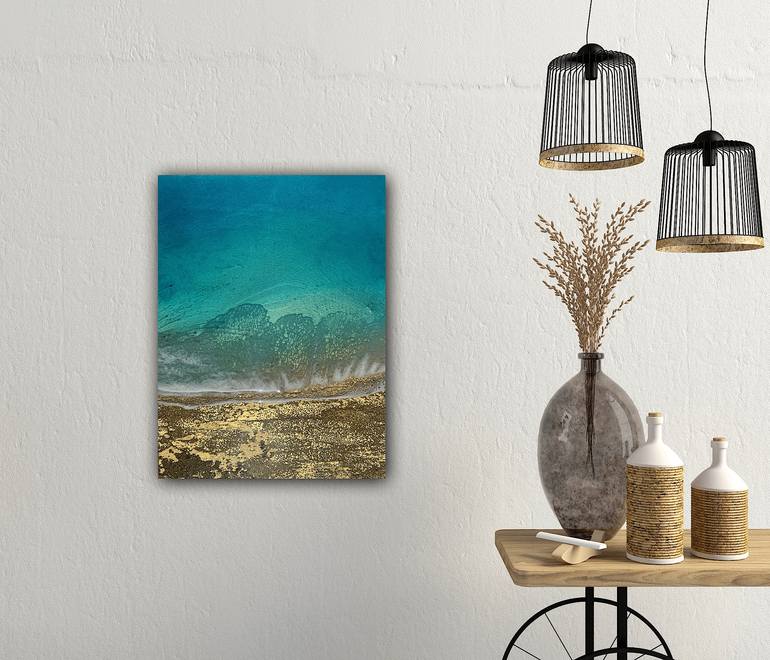 Original Abstract Seascape Painting by Ana Hefco