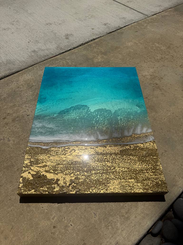 Original Abstract Seascape Painting by Ana Hefco