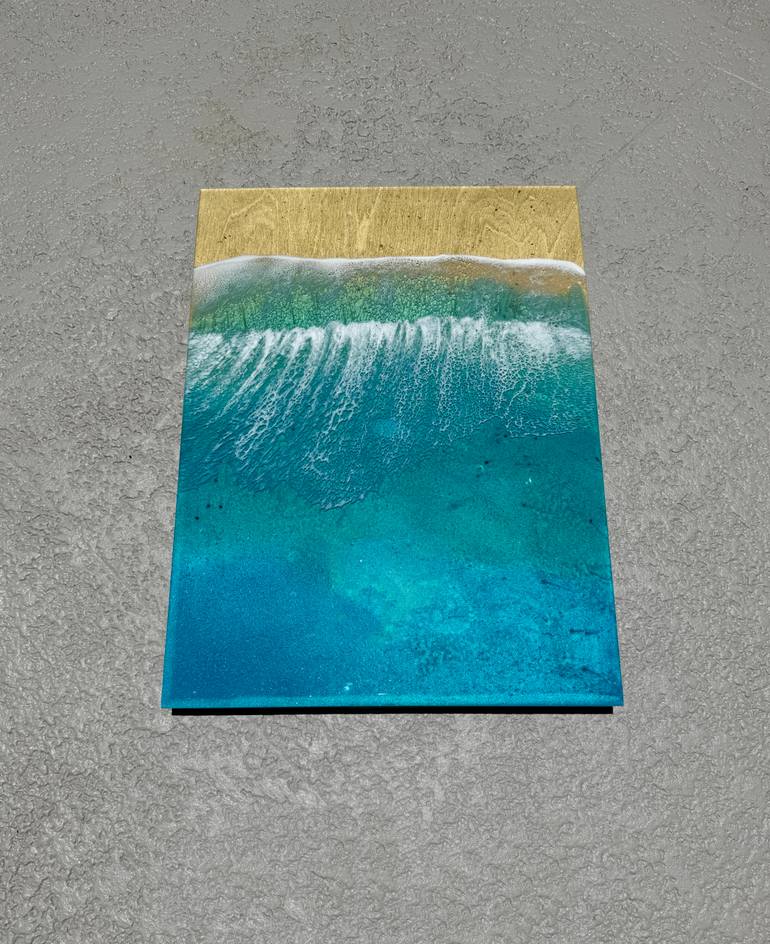 Original Abstract Beach Painting by Ana Hefco