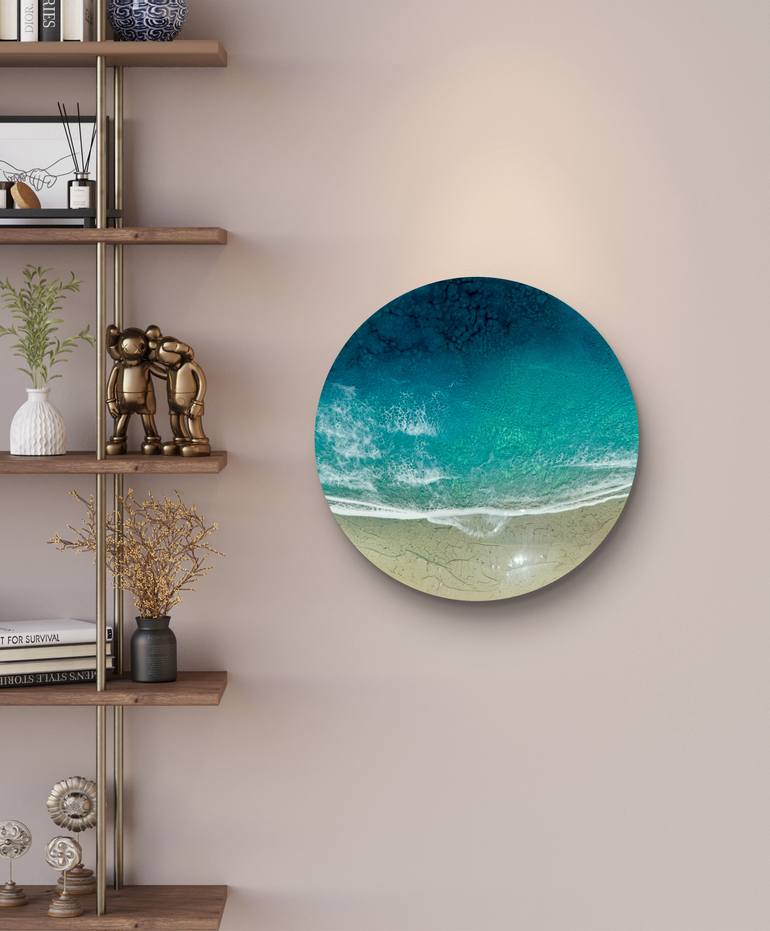 Original Abstract Beach Painting by Ana Hefco