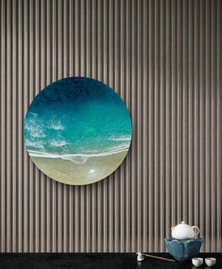 Original Abstract Beach Painting by Ana Hefco