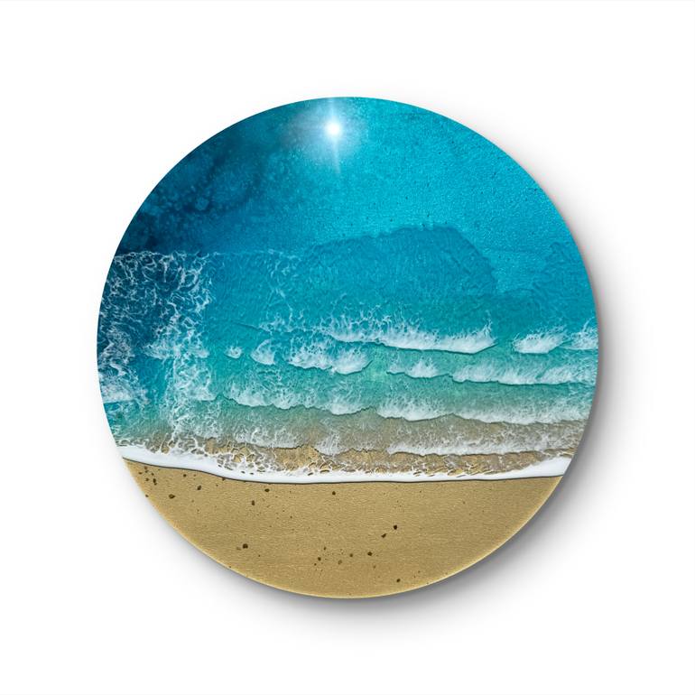 Original Abstract Beach Painting by Ana Hefco