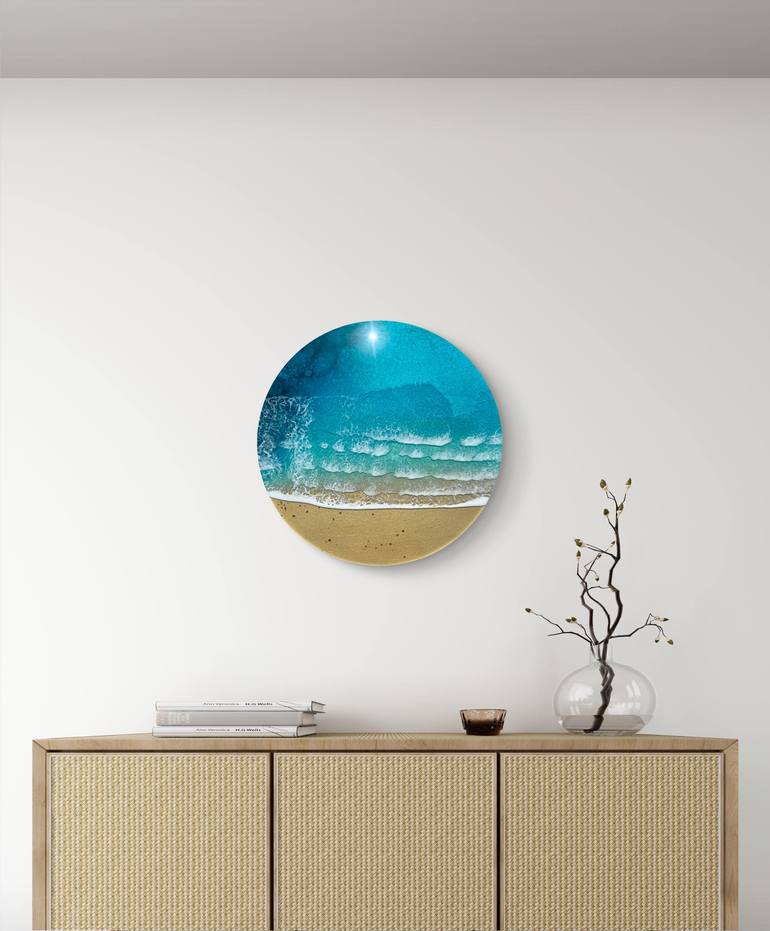 Original Abstract Beach Painting by Ana Hefco