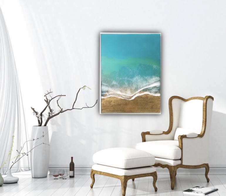 Original Abstract Seascape Painting by Ana Hefco