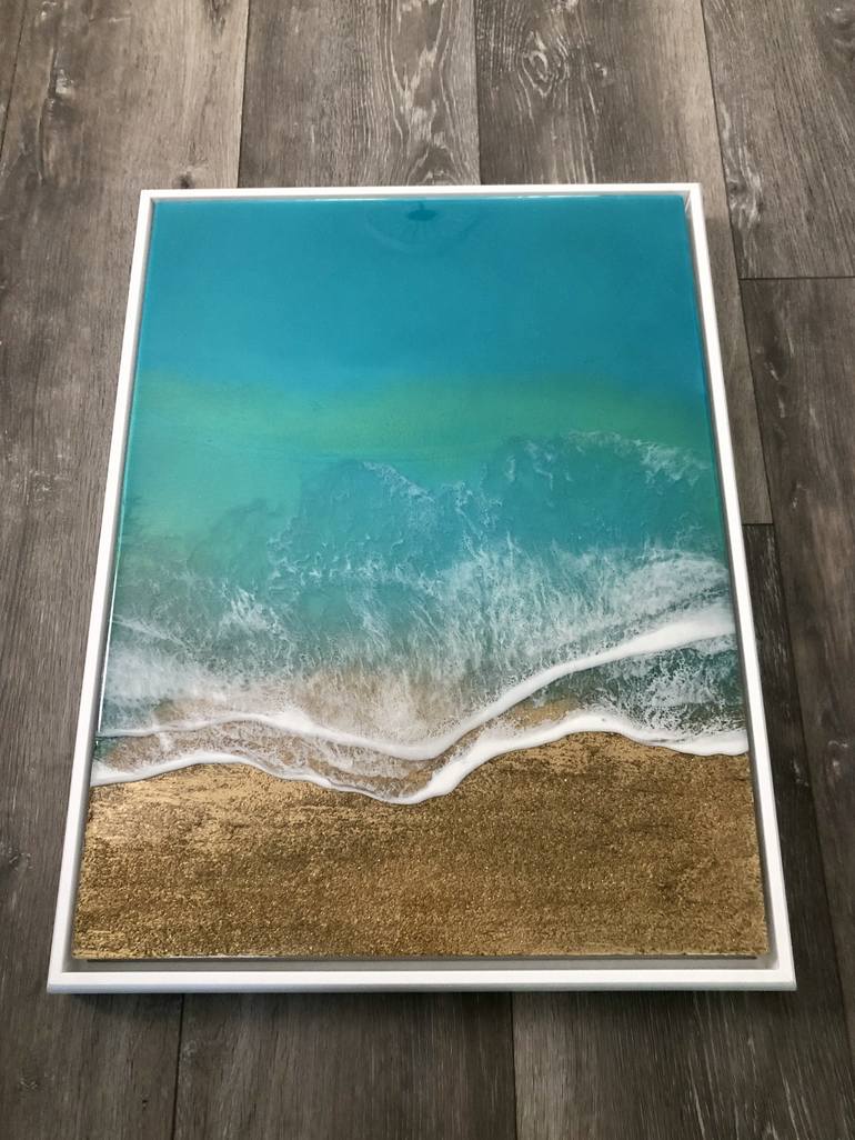 Original Abstract Seascape Painting by Ana Hefco