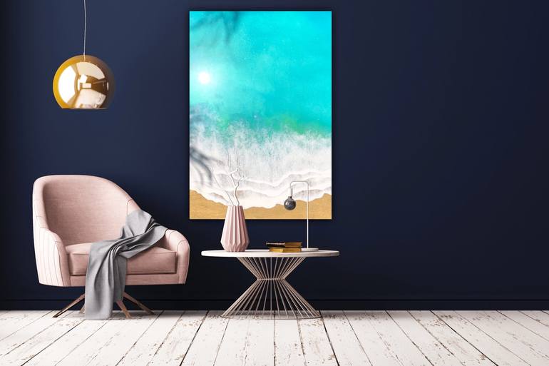 Original Abstract Seascape Painting by Ana Hefco