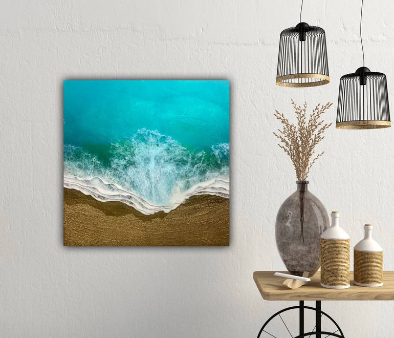 Original Abstract Seascape Painting by Ana Hefco